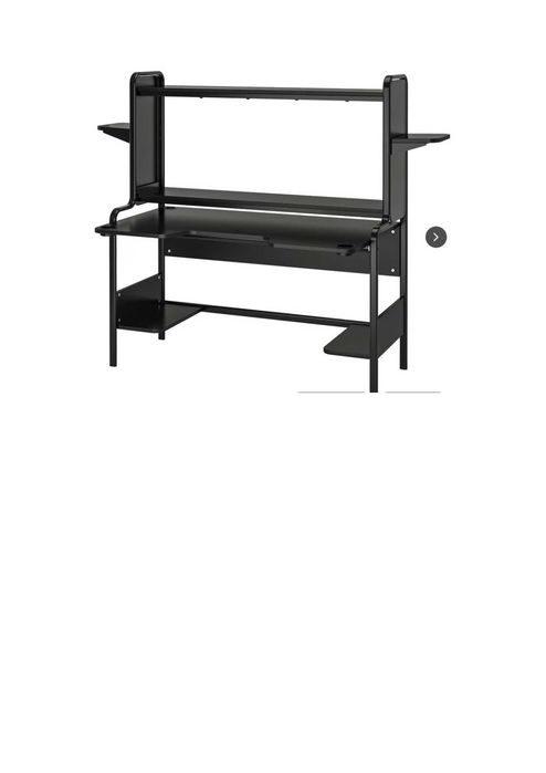 Secretária p/gaming, preto, 140/185x74x146 cm