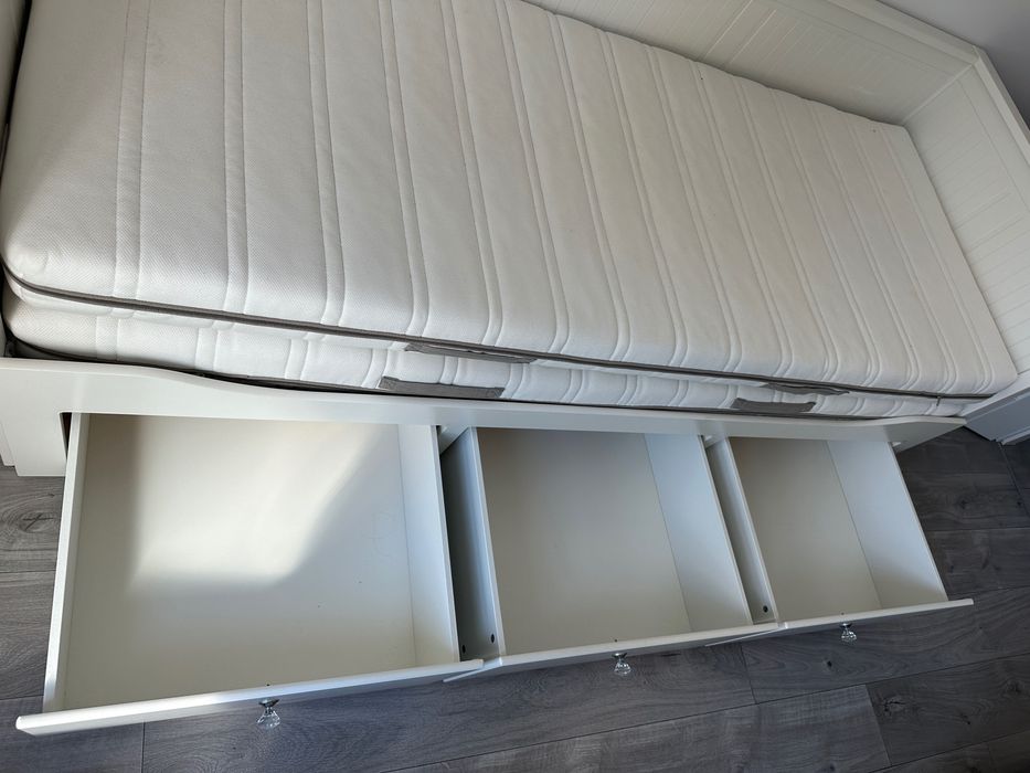 Łóżko Ikea z materacami, Hemnes leżanka ikea łóżko rozkładane
