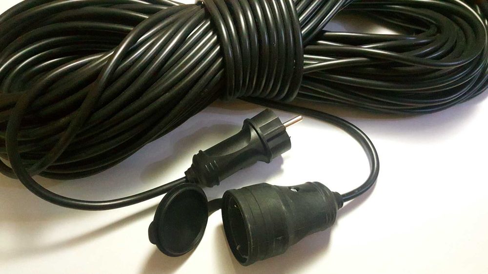 Подовжувач, Удлинитель ПВС 2х1 10,20,30,40,50 метров (вилка, розетка)