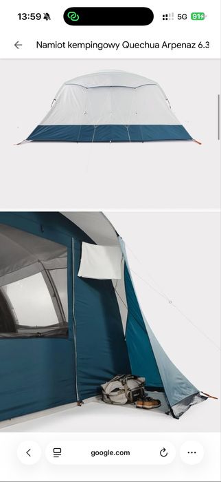 Namiot kempingowy Quechua Decathlon Arpenaz 6.3 fresh & black