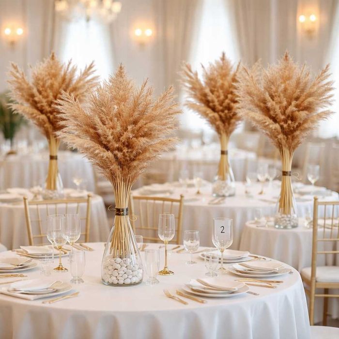 4x Bukiet BOHO Naturalny Trawa suszona pampas dekoracje stołu wesele ślub