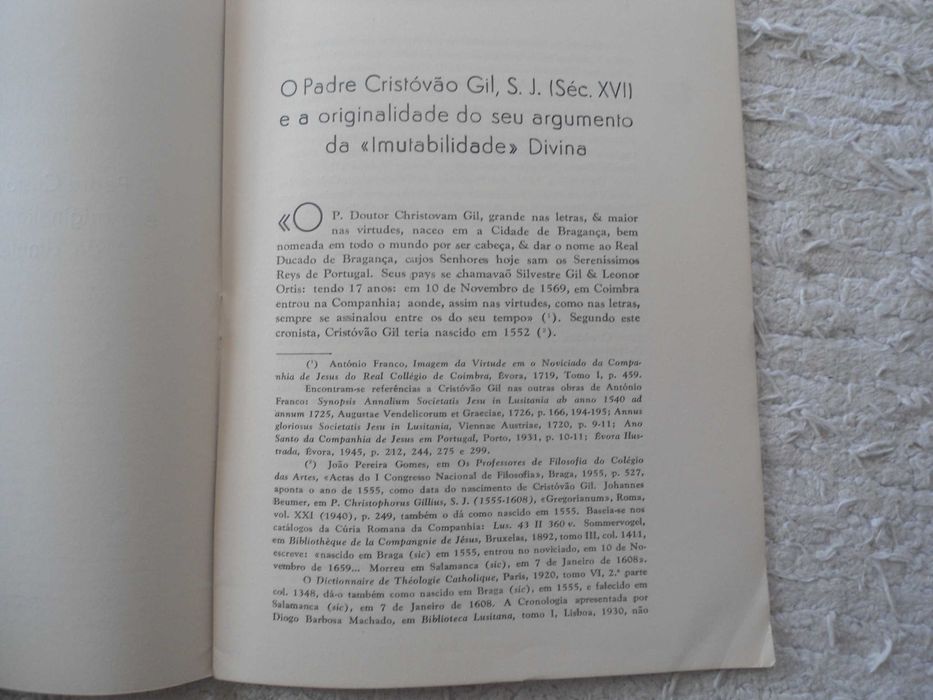 O Padre Cristóvão Gil, S J (séc.XVI) por Joaquim Ferreira Gomes
