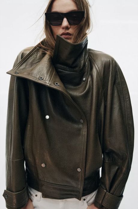 Шкіряна куртка косуха Zara 100% овеча шкіра