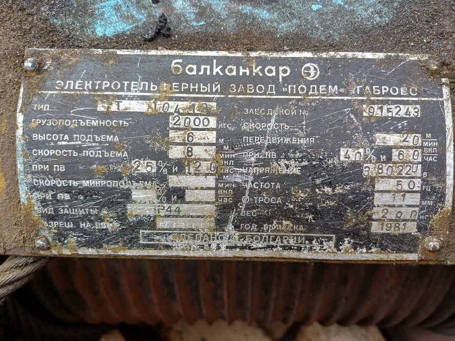 Кран-балка,тельфер болгарський.