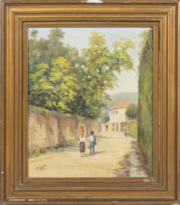Pintura - Paulo Gama - Paisagem - 1962 assinada
