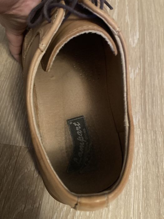 Skórzane buty męskie 41 pantofle jasne