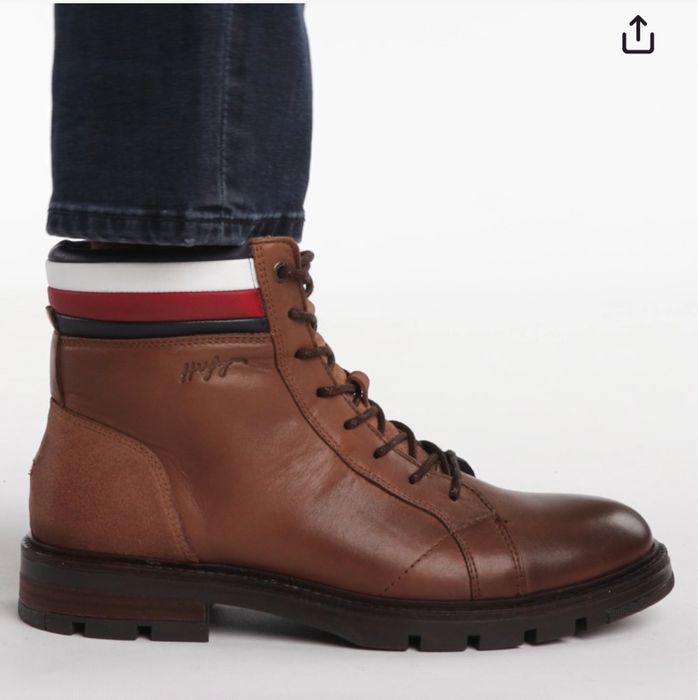 Botas castanhas da Tommy Hilfiger 42 como Novas