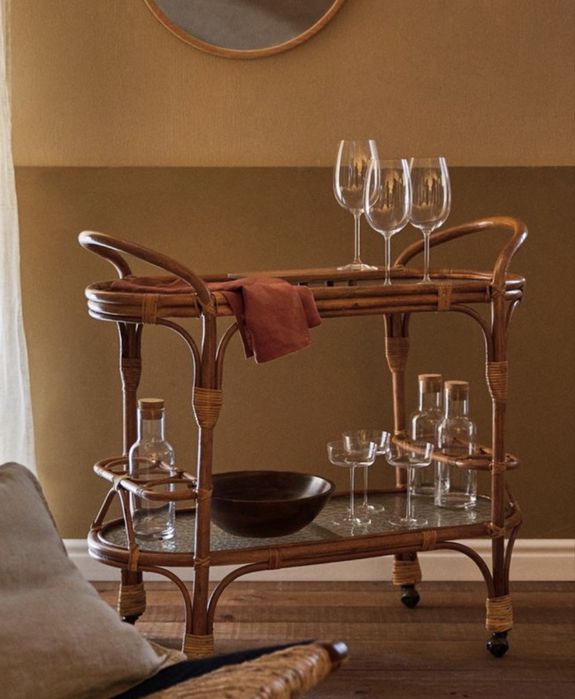 Carrinho bebidas rattan Zara Home