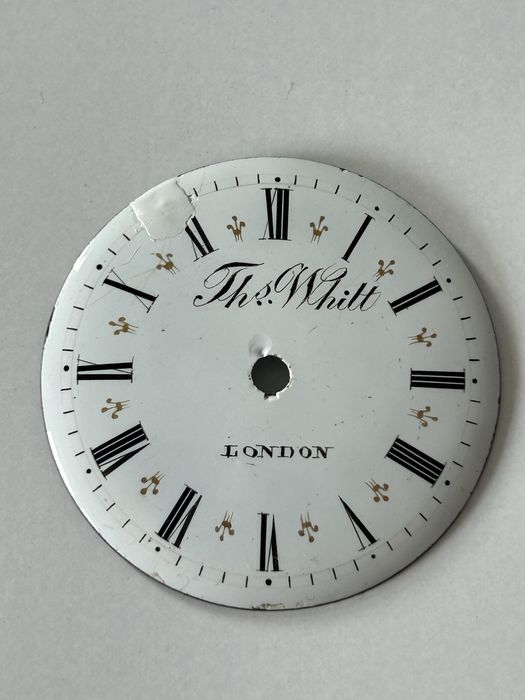 Tarcza zegarka kieszonkowego Szpindlak Th. Witt London Ortginalna logo