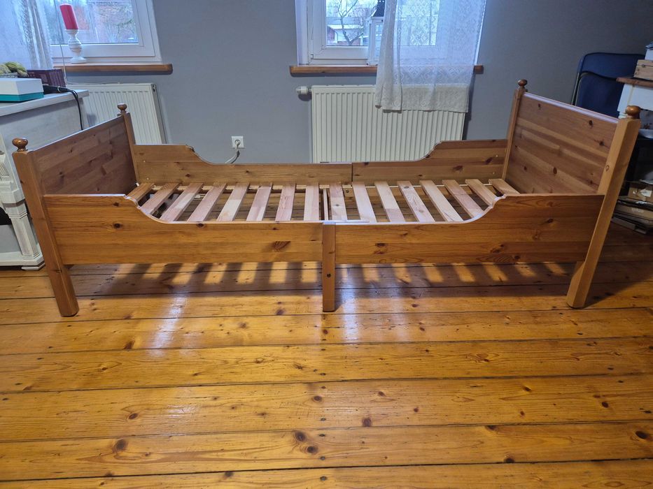 Łózko rozsuwane dzieciece IKEA Leksvik rama z dnem