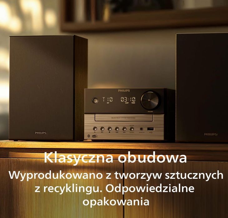 Philips Audio Mikrowieża hifi TAM3505M2, CD, Bluetooth, USB, FM i DAB
