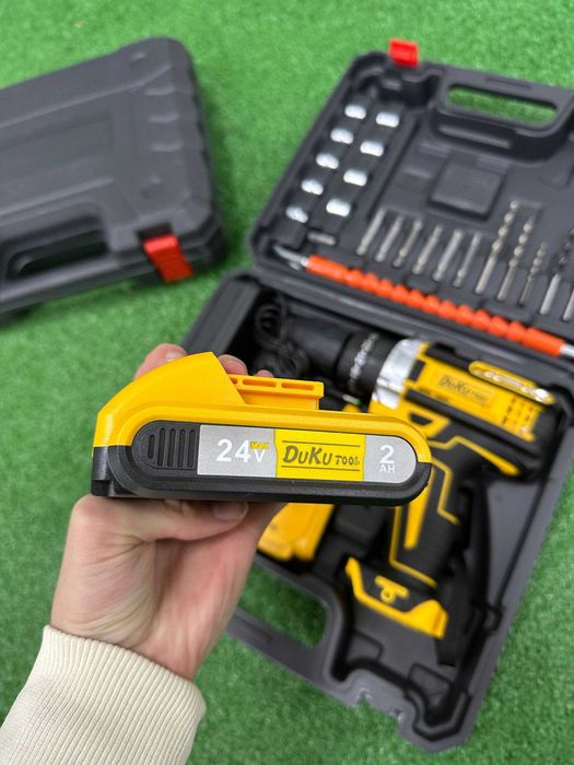 Ударний ШУРУПОКРУТ + набір інструментів в кейсі + 2 АКБ. Шуруповерт!