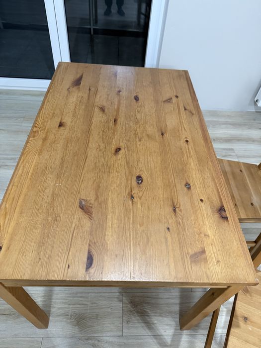 Stół + 2 krzesła drweniane