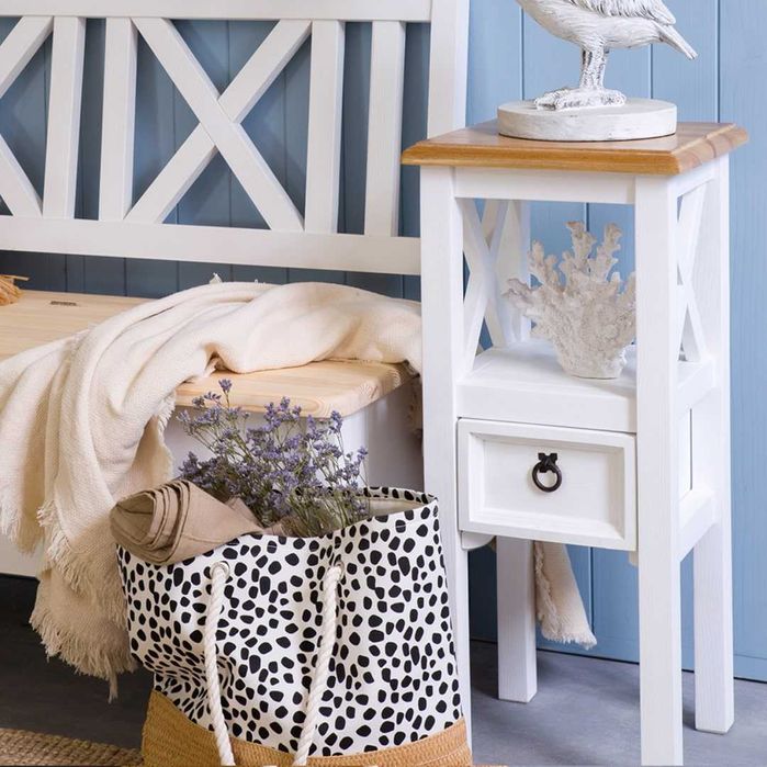 Drewniany stolik pomocniczy z szufladką MES 10 meblo-wosk