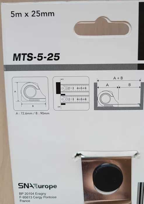 Miara Bahco 5m nierdzewna, zwijana metryczna