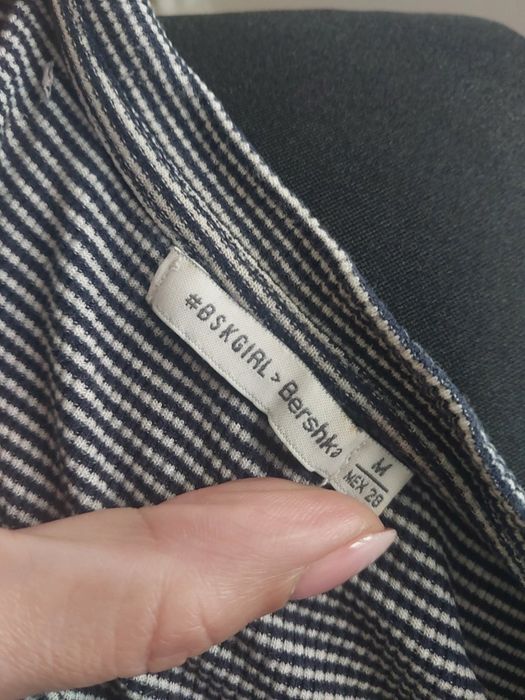 T-shirt koszulka Bershka M 38 w paski prążek niebieska