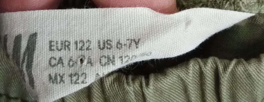 Spodnie H&M rozmiar 122 bawełna