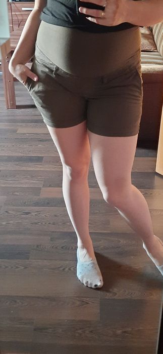 Krótkie spodenki ciążowe ciemnozielone