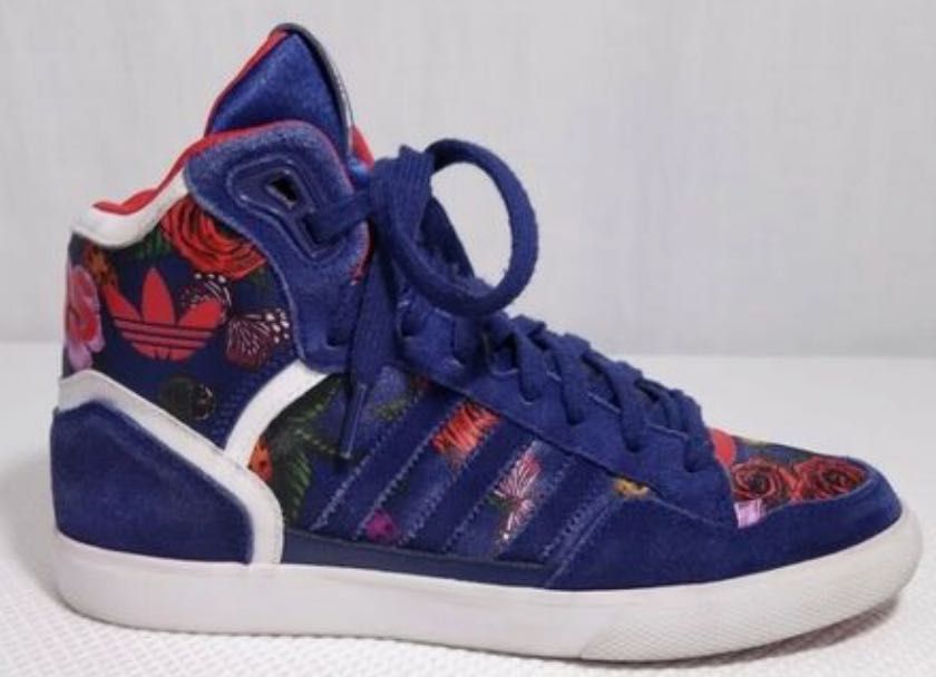 Adidas ORIGINALS EXTABALL  RITA ORA M19066, skóra zamsz, kwiaty