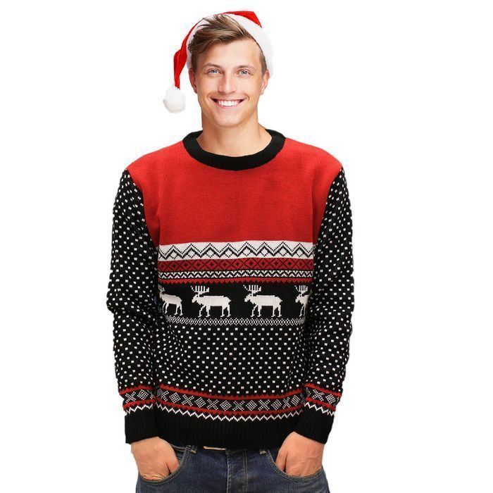 Sweter Świąteczny Maszerujące Renifery, rozmiar L