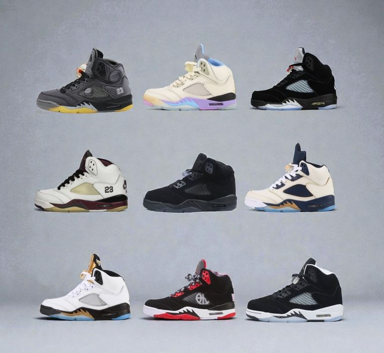 р36-45 Кросівки Air Jordan 5 Retro Black White Pink Grey