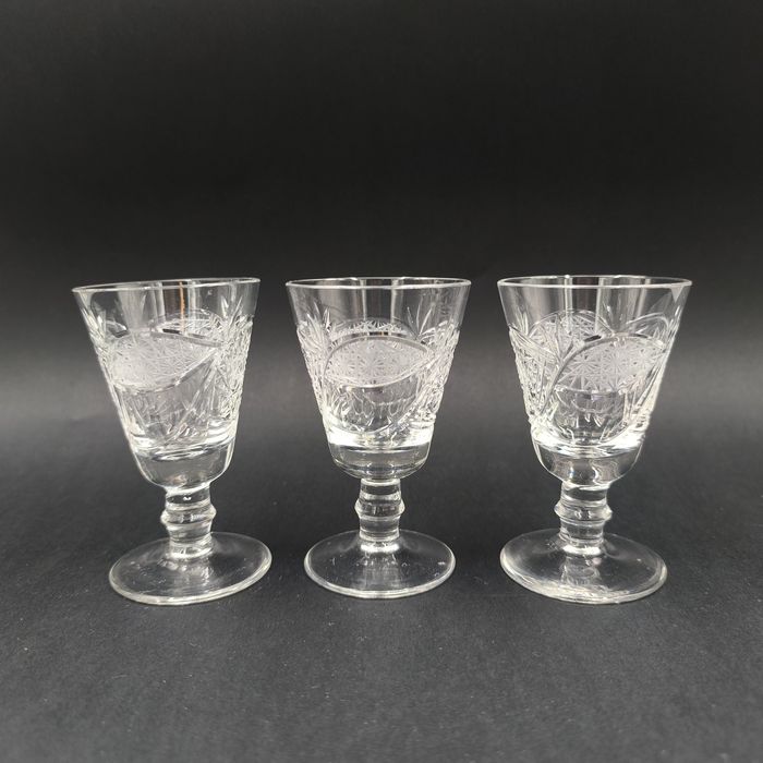 Kieliszki Szklane Kryształowe Vintage Retro