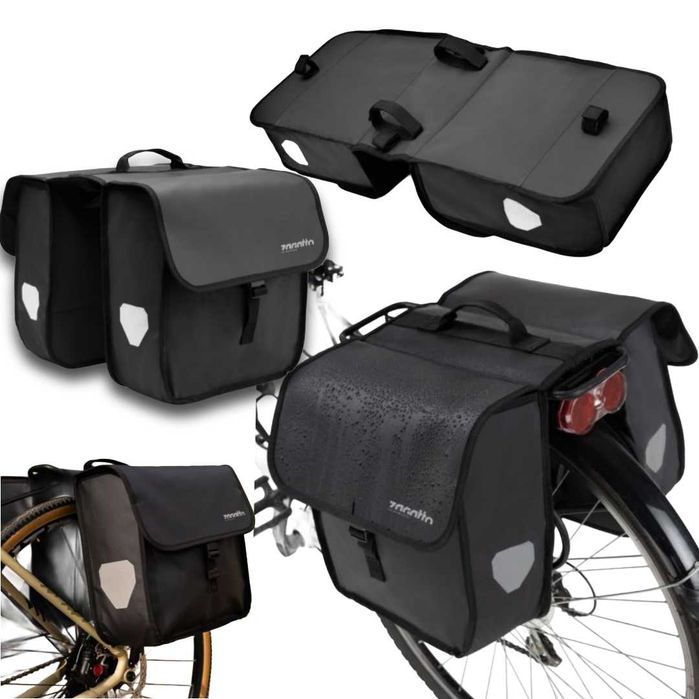 MOCNA WODOODPORNA Sakwa Rowerowa Podwójna na Bagażnik 2×11L Zagatto