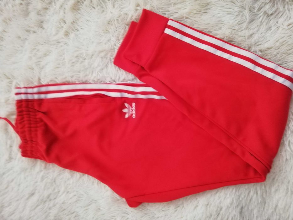 spodnie dresowe ADIDAS s 36 czerwone jak nowe