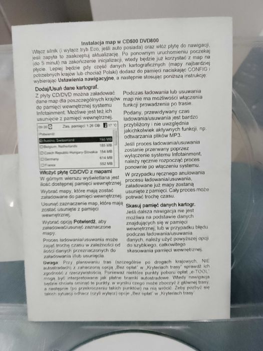 Płyta mapy 2012/2015 CD500-DVD800 do Opel Chevrolet 2009/2010