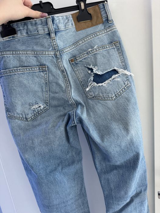 Jeansy spodnie denim boyfriend damskie XS 34