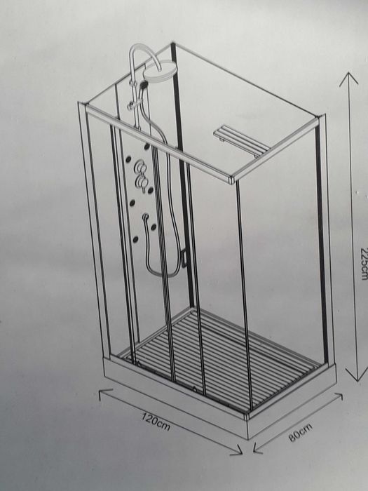 Nowa kabina z hydromasażem 120x80 Bamboo