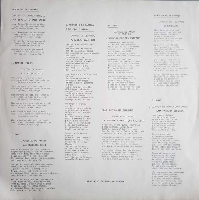 N. Correia, A. Rodrigues, A. dos Santos	- - - - Cantigas d'Amigos - LP