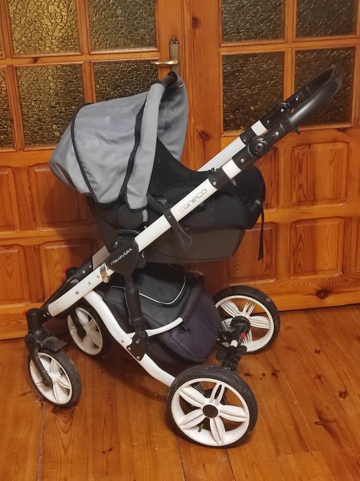 Coneco Primavera 3w1 biało szary gondola, spacerówka i nosidełko