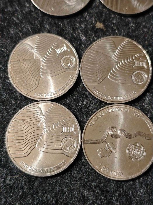 moedas 2.5 euro UNC cruz vermelha villaret saramago açores douro elvas