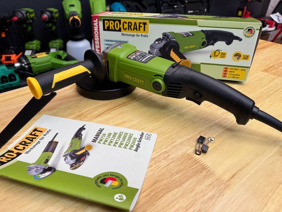Болгарка 125диск ProCraft PW1200 Медная Обмотка Гарантия 36мес