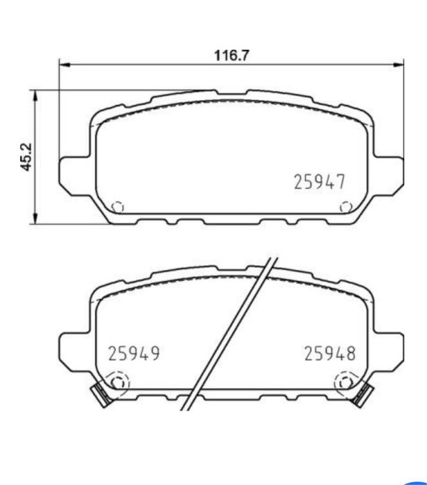 Колодки гальмівні дискові, для Honda / Acura, комплект Brembo P28090