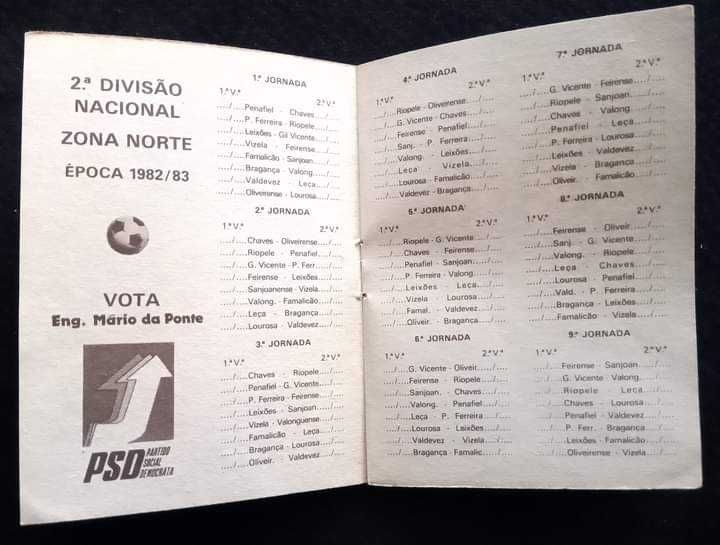 Calendário de jogos da época 82/83