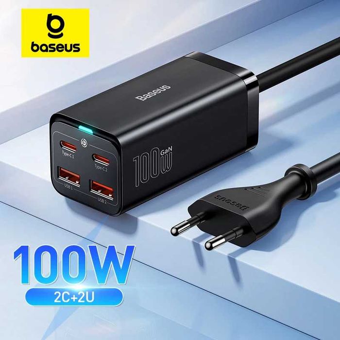 Новий Мережевий зарядний пристрій Baseus 100W GaN3 Pro + Кабель 100W