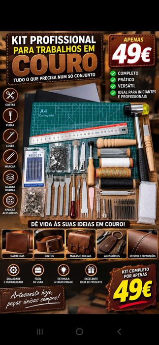 Kit Couro. Pro.49€. Oportunidade