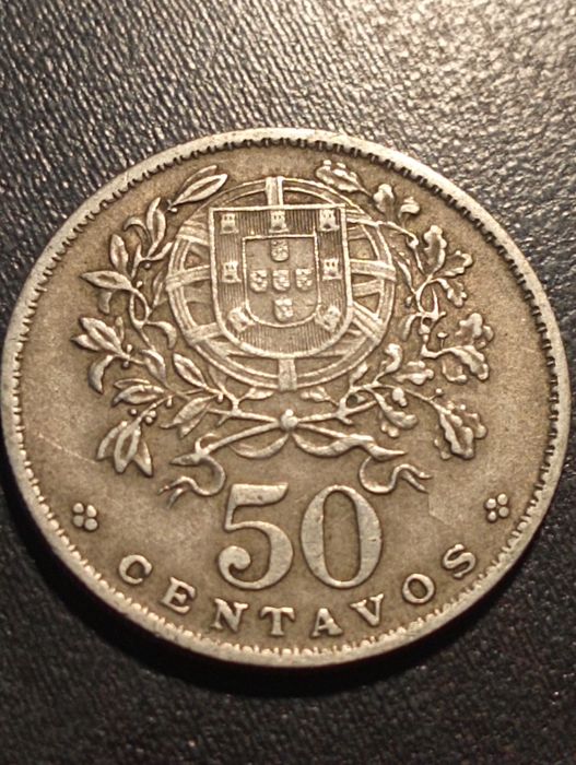 moeda 50  centavos  1965	 - Republica Portuguesa - Alpaca - Soberba
