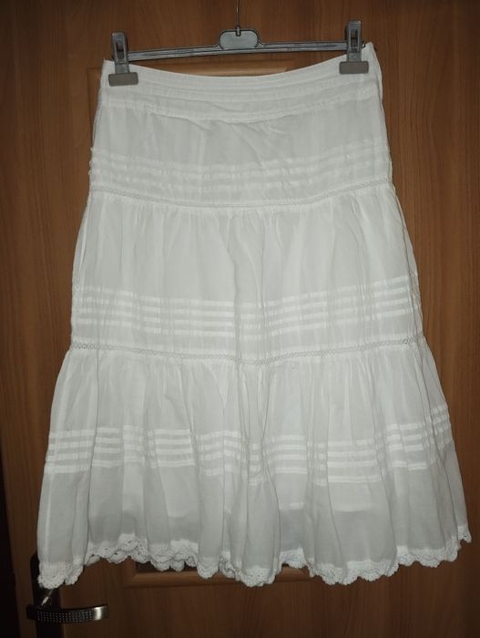 Piękna biała spódnica, lato, 42 XL