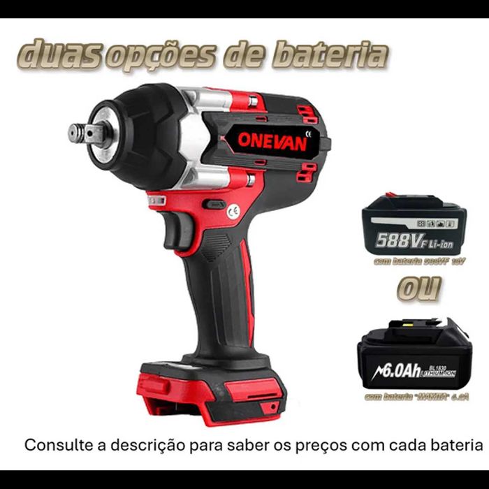 D20-Chave impacto s escova 1800 NM de onevan 1/2 compativel makita 18v