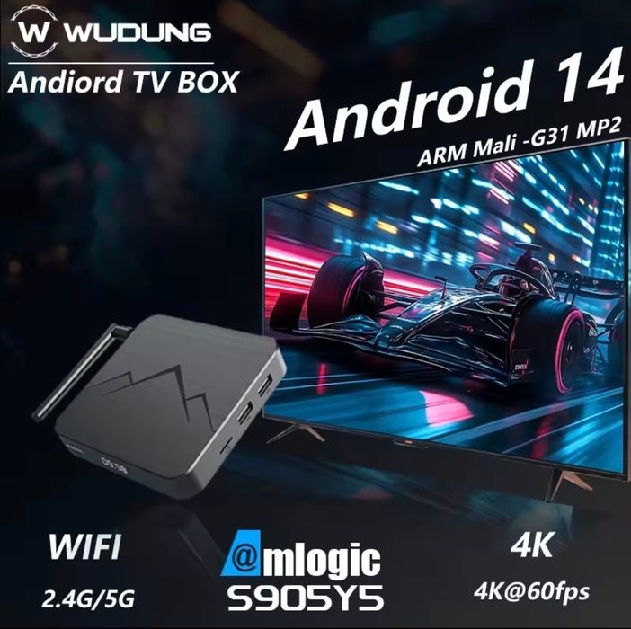 WUDUNG WD05 Android 14 Smart TV Box Amlogic S905Y5 4GB 32GB AV1