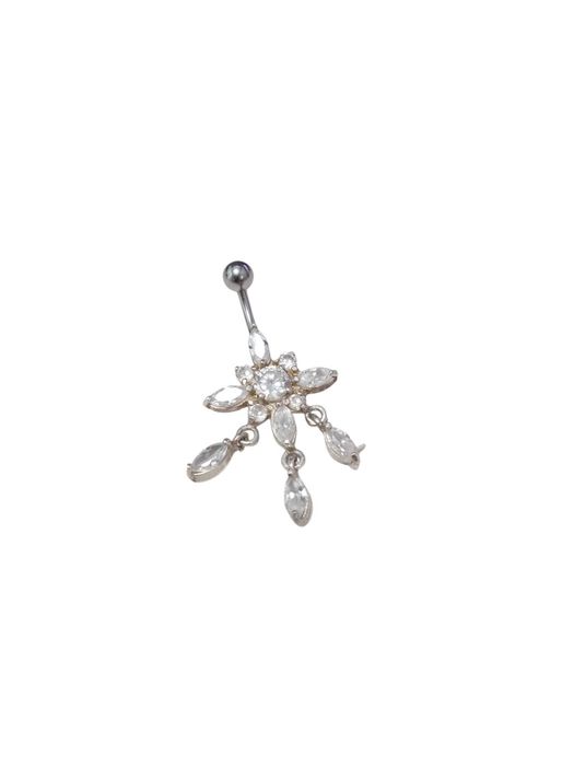 Kolczyk do pępka – srebro 925 / 4,0 g / z cyrkoniami (3 × 2 cm)