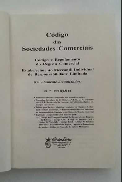 Livro: Código das Sociedades Comerciais (Portes incluídos)