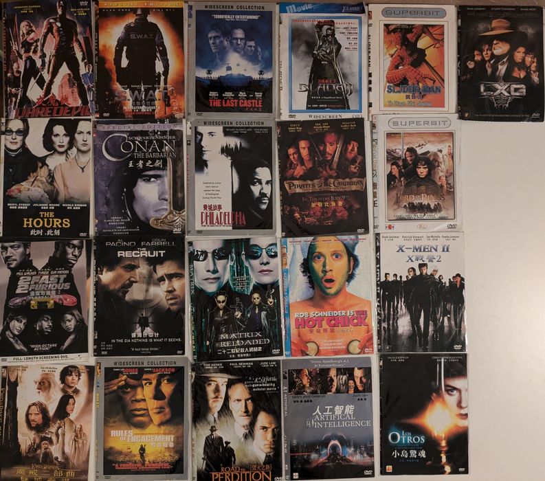 150 DVDs, like new, €5 each.64729615737986124