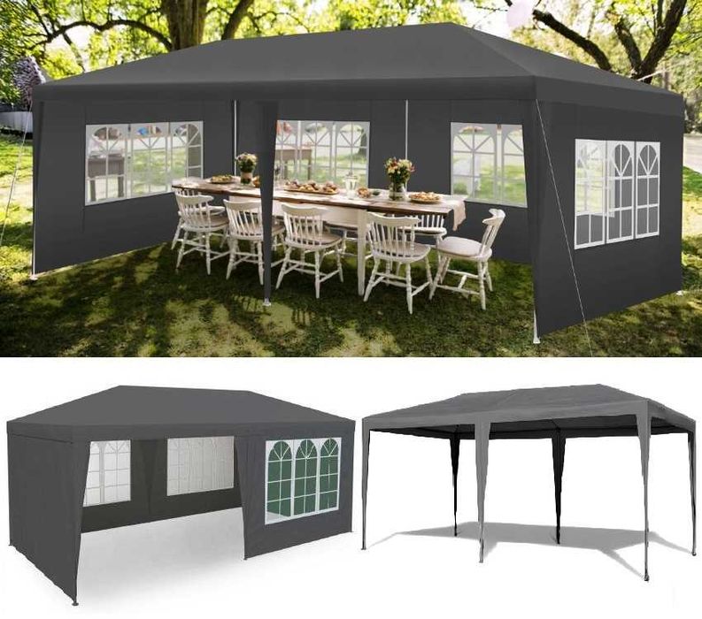 NAMIOT / PAWILON ogrodowy imprezowy 3x6m - 6 ścianek SZARY