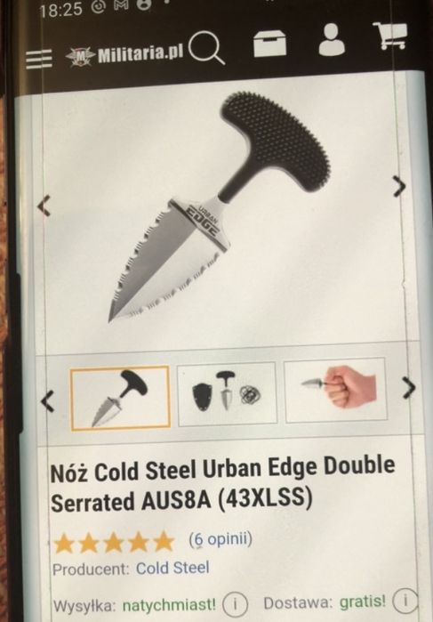 Nóż Cold Steel Urban Edge Double Serrated stalowy