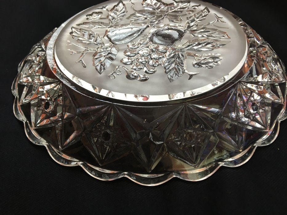 Patera na owoce, szkło , vintage, śr 30 cm