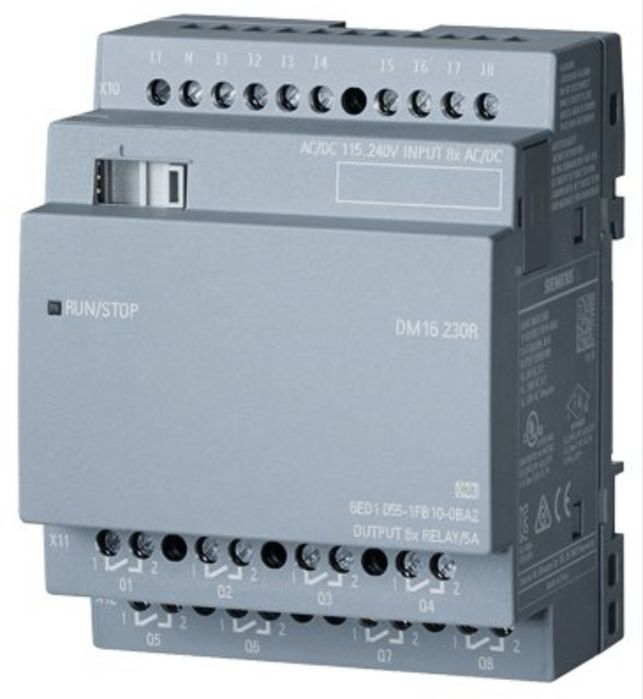 Siemens 6ED1052-1FB08-0BA0 Логічний модуль LOGO 8 Basic 230RCE,  Siemens 6ED1055-1FB10-0BA2 модуль розширення LOGO DM16 230R